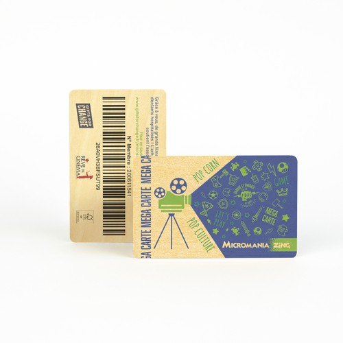 Carte de fidélité en bois Woodfid imprimée - 1