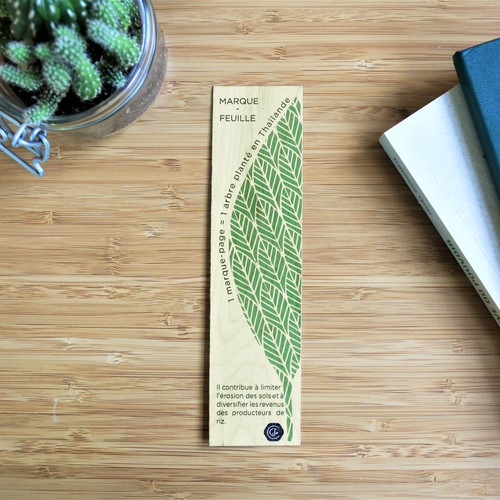 Marque page rectangulaire en bois imprimé - 5