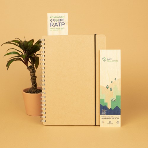 Marque page rectangulaire en bois imprimé - 3