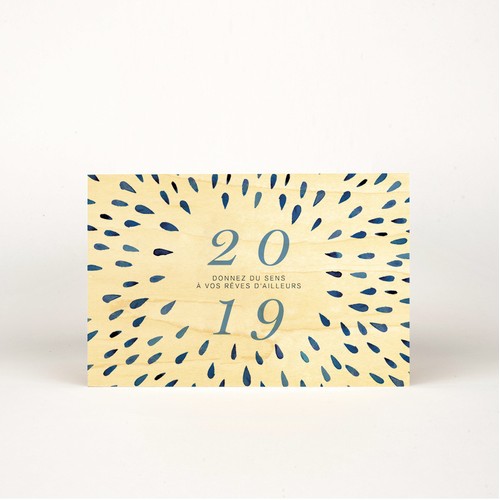 Carte en bois rectangulaire - 1