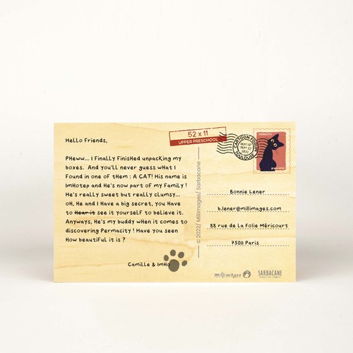 Carte en bois rectangulaire thumbnail 4