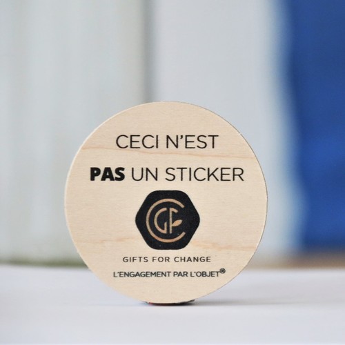 Sticker en bois Woodstick disque - 11