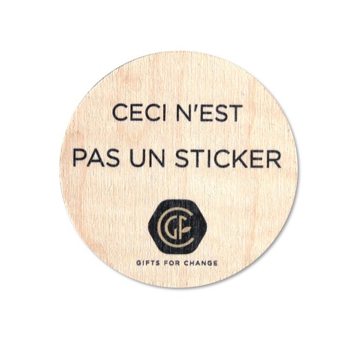 Sticker en bois Woodstick disque - 10