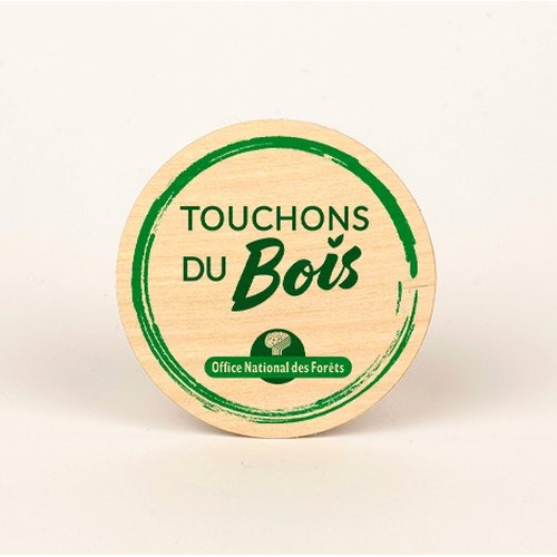 Sticker en bois Woodstick disque - 1