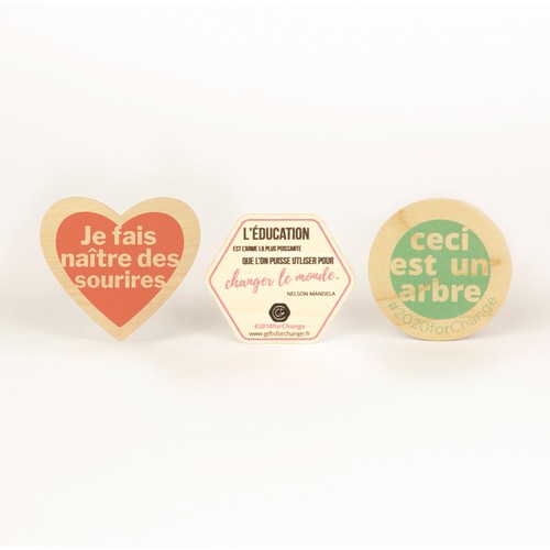 Sticker en bois Woodstick hexagone - 4