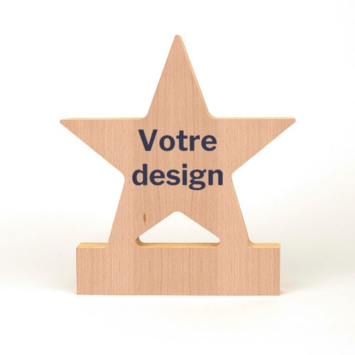 Trophée en bois étoile imprimé thumbnail 6