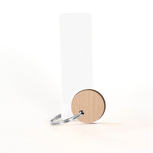 Porte-clés Sésame disque imprimé avec anneau direct et carte - 3