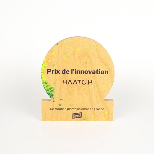 Trophée en bois disque imprimé - 1