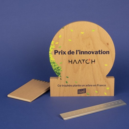 Trophée en bois disque imprimé - 2