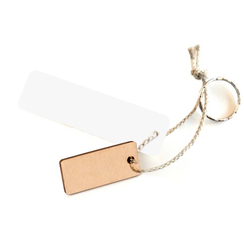 Porte-clés Sésame rectangle imprimé avec anneau, lien et carte - 2
