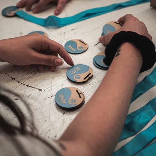 Médaille en bois imprimée sans carte - 11