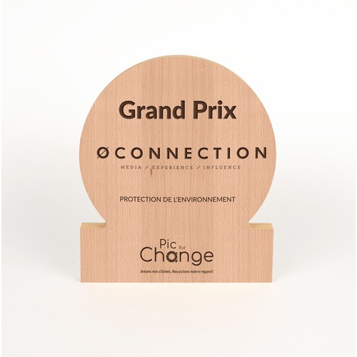 Trophée en bois disque gravé - 1