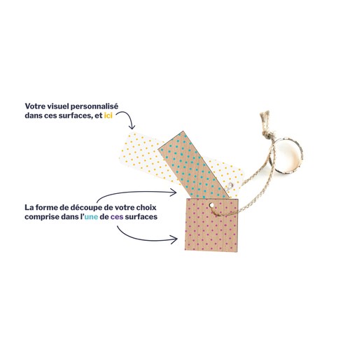 Porte-clés sur mesure gravé avec anneau, lien et carte - 2
