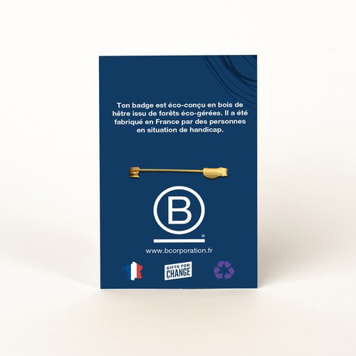 Badge Tourond broche taille L gravé avec carte - 5