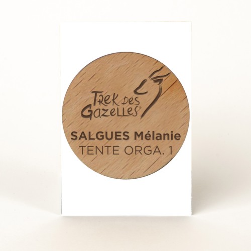 Badge Tourond broche taille L gravé avec carte - 2