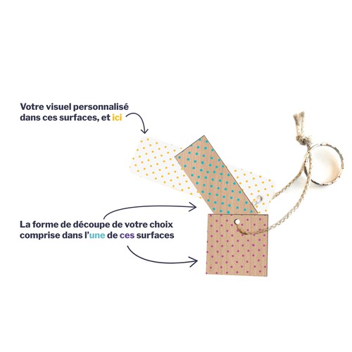 Porte-clés sur mesure imprimé avec anneau, lien et carte - 4