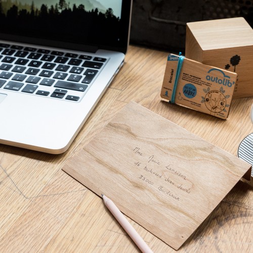 Enveloppe en bois retangulaire imprimée thumbnail 4