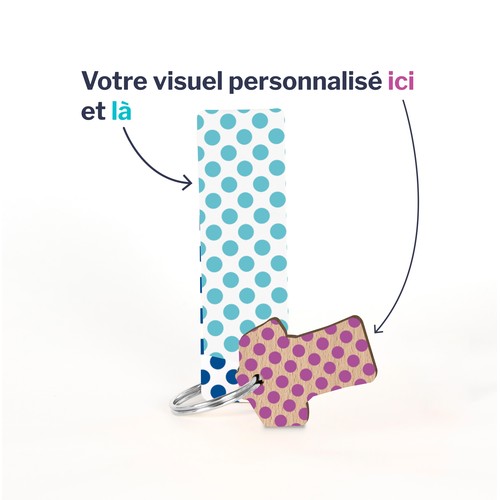 Porte-clés Supporter maillot imprimé avec anneau direct et carte - 3