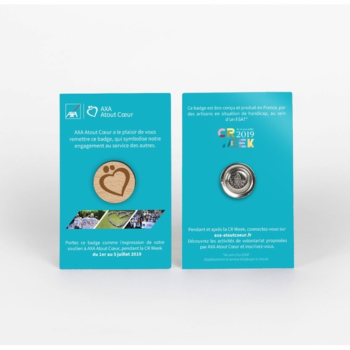 Badge Tourond taille S gravé avec aimant avec carte personnalisée - 1