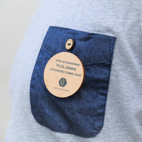 Badge Tourond broche taille L imprimé avec carte - 5