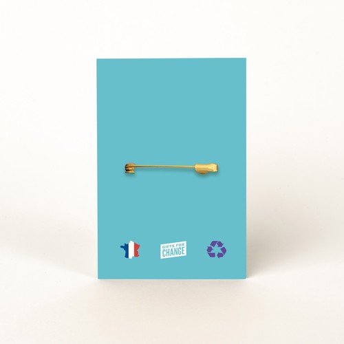 Badge Tourond broche taille L imprimé avec carte - 3