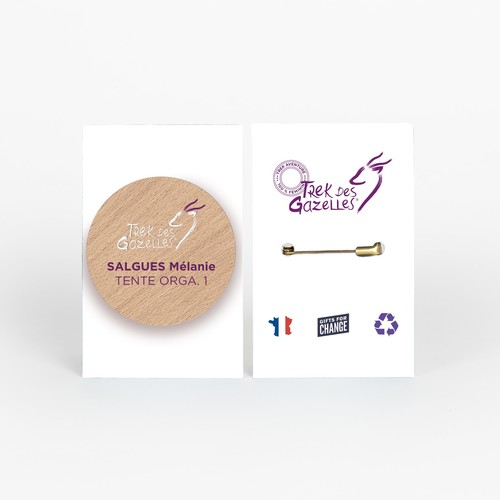 Badge Tourond broche taille L imprimé avec carte - 1