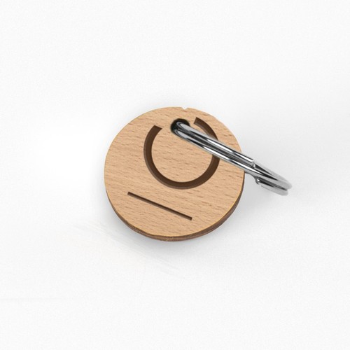 Porte-clés Sésame disque gravé avec anneau direct sans carte - 1