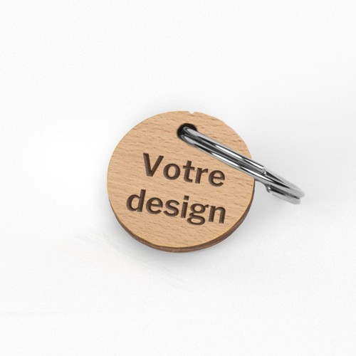Porte-clés Sésame disque gravé avec anneau direct sans carte - 2