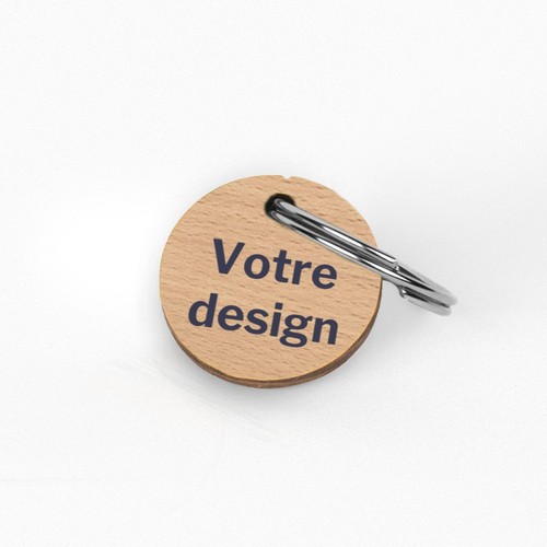 Porte-clés Sésame disque imprimé avec anneau direct sans carte - 3