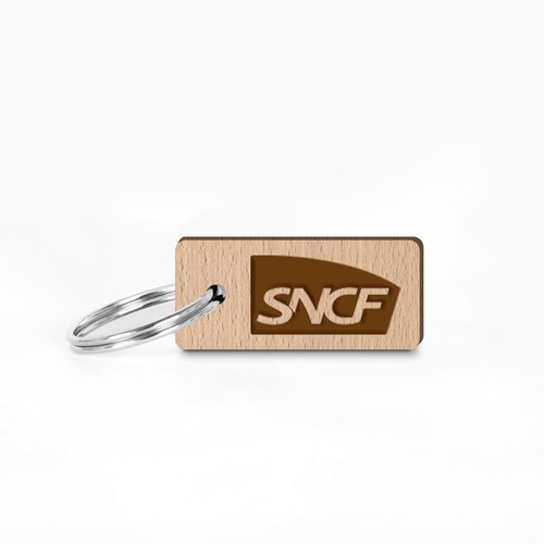 Porte-clés Sésame rectangle gravé avec anneau direct sans carte - 1