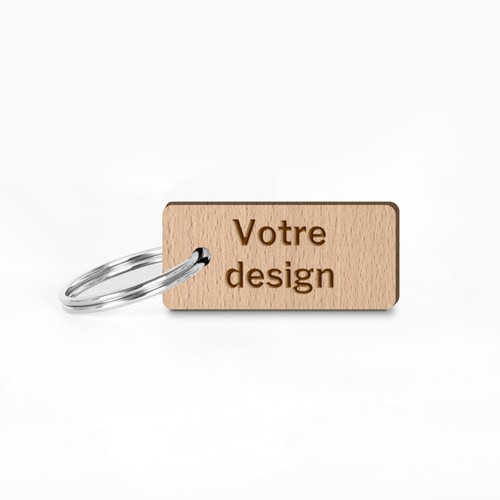 Porte-clés Sésame rectangle gravé avec anneau direct sans carte - 2