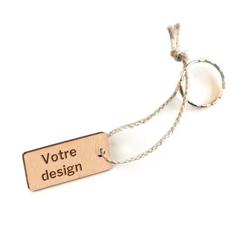 Porte-clés Sésame rectangle gravé avec anneau, lien sans carte - 2