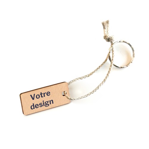 Porte-clés Sésame rectangle imprimé avec anneau, lien sans carte - 2