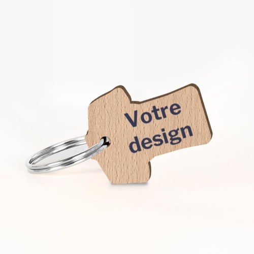 Porte-clés Supporter maillot imprimé avec anneau direct sans carte - 3