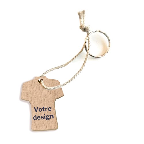 Porte-clés Supporter maillot imprimé avec anneau et lien, sans carte - 2