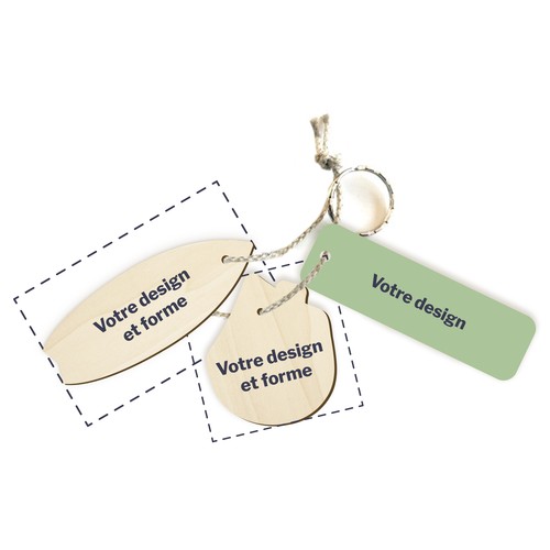 Porte-clés sur mesure grand format imprimé avec anneau, lien et carte - 2