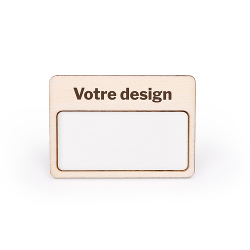 Badge nominatif gravé avec étiquettes vierges - 1