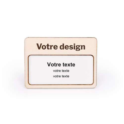 Badge nominatif gravé avec étiquettes imprimées - 1
