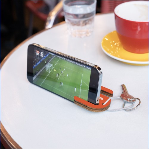 Porte-clés support de téléphone imprimé, avec anneau, lien et carte - 5