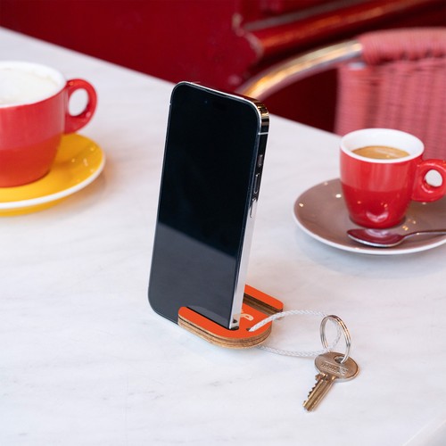 Porte-clés support de téléphone imprimé, avec anneau, lien et carte - 3