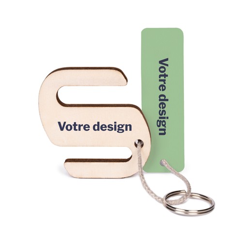 Porte-clés support de téléphone imprimé, avec anneau, lien et carte - 8