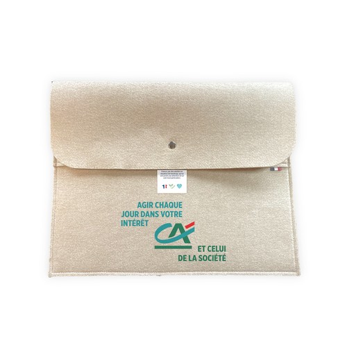 Pochette Ordinateur 15 pouces en feutrine, marquage quadrichromique DTF thumbnail 4
