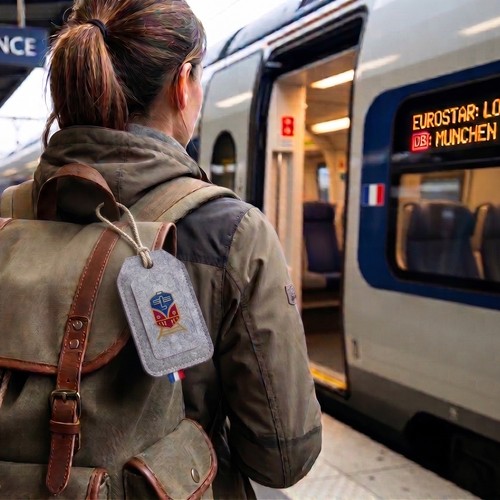Etiquette de bagage en feutrine végétale, marquage par transfert Seriquadri - 1