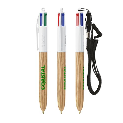 BIC® 4 Couleurs Wood Style with Lanyard - 1