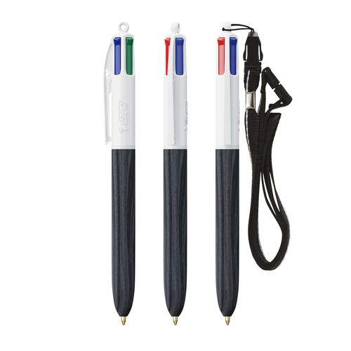 BIC® 4 Couleurs Wood Style with Lanyard