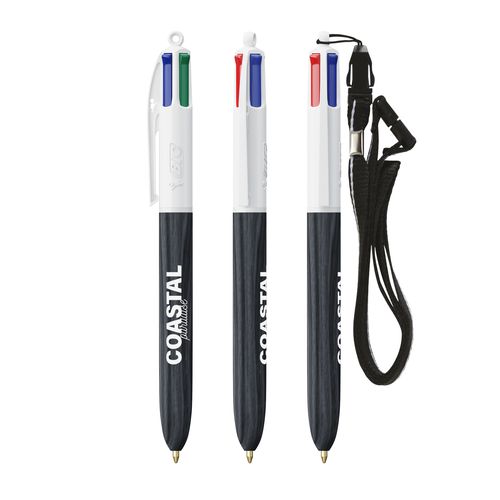 BIC® 4 Couleurs Wood Style with Lanyard