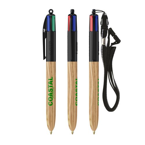 BIC® 4 Couleurs Wood Style with Lanyard - 3