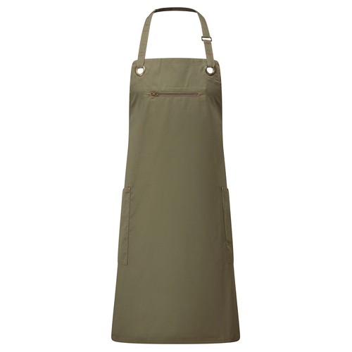 'Barley' Contrast Stitch Sustainable Bib Apron