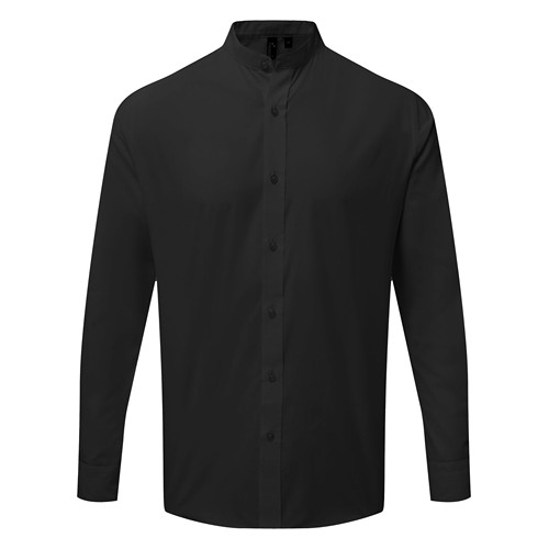 Banded Collar 'Grandad' Long Sleeve Shirt