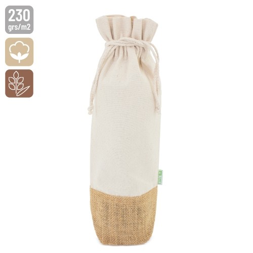 SAC À VIN EN COTON ET JUTE NATUREL